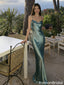 Modern Dusty Blue Silk Satin Slip Dress Cowl Neck Formal Maxi Prom Gown,OLP1995