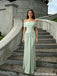 Pretty Off-Shoulder Mint Green Prom Dress Modern Draped Front Knot,OLP2198