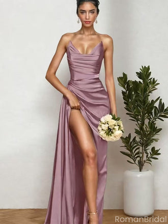 Elegant Purple Sweetheart Sleeveless Mermaid Side Slit Long Prom Dress Ideas, Evening Party Dresses ,OLP1186
