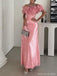 Sparkly Pink Off-Shoulder Floral Mermaid Long Prom Dress Ideas, Evening Party Dresses, OLP1483