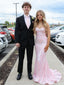 Fancy Pink Sequin Mermaid Prom Gown Sweetheart Neck Glittery Formal Dress,OLP1798