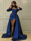 Unique Navy Blue Sweetheart Mermaid Long Prom Dress Ideas, Evening Party Dresses, OLP1613