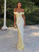 Sexy Off-shoulder Sleeveless Mermaid Satin Evening Prom Dresses Online, OLP976