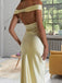 Sexy Off-shoulder Sleeveless Mermaid Satin Evening Prom Dresses Online, OLP976