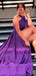 Elegant Halter Mermaid Side Slit Tahiti Long Bridesmaid Dresses Online, BG444