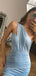 Elegant One Shoulder Mermaid Side Slit Long Bridesmaid Dresses Online, BG430