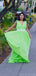 Elegant V-neck Sleeveless A-line Lime Green Bridesmaid Dresses Online, BG466