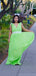 Elegant V-neck Sleeveless A-line Lime Green Bridesmaid Dresses Online, BG466