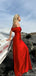 Elegant Red Off the Shoulder Long Satin Bridesmaid Dresses Online, BG451