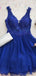 Elegant V-neck Backless Tulle Homecoming Dresses Online, HD0678