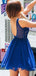 Elegant V-neck Backless Tulle Homecoming Dresses Online, HD0678