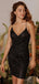 Sexy Spaghetti Straps Mermaid Black Short Homecoming Dresses Online, HD0685