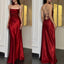 Soft Spaghetti Strap Sleeveless Mermaid Satin Evening Prom Dresses Online, OLP874