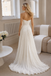 Modern Pleated Chiffon Wedding Dresses Strapless Side Slit Beach Bridal Gowns,WD0590