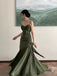 Elegant Spaghetti Straps Mermaid Dusty Sage Evening Prom Dress Online, OL156