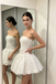Elegant White Sweetheart Sleeveless A-line Lace Homecoming Dresses For Party Online, HD1108