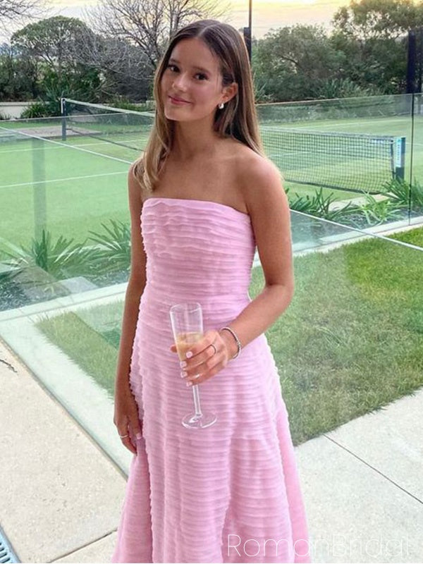 Cute Sweetheart Sleeveless A-line Satin Evening Prom Dresses Online, OLP984