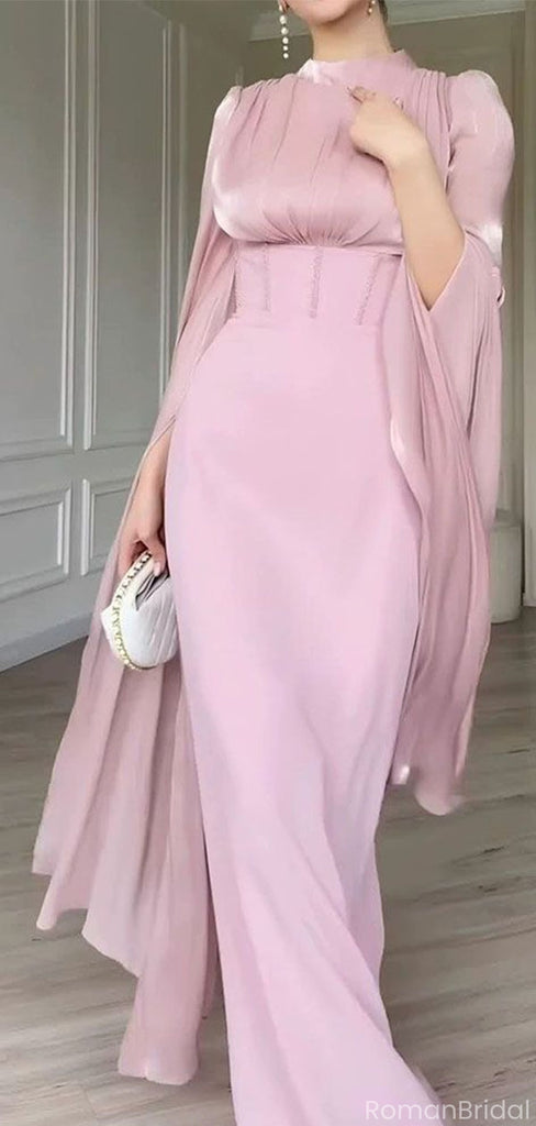 Elegant Pink Halter Mermaid Long Prom Dress Ideas, Evening Party Dresses, OLP1484