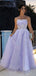 Fancy Lavender Sequin Prom Dress Strapless A-Line Glittery Tulle Evening Gown,OLP1878