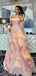 Modern Pale Pink Ruffle Prom Dress Strapless Tiered Tulle Party Gown,OLP1791