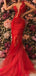 Unique Red Mermaid Lace Long Prom Dress Ideas, Evening Party Dresses, OLP1532
