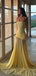 Elegant Yellow Sweetheart Mermaid Long Prom Dress Ideas, Evening Party Dresses, OLP1252