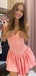Cute Pink Spaghetti Strap A-Line Short Sleeveless Homecoming Dresses For Birthday Party,HD1170