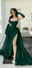 Elegant Green Spaghetti Strap Mermaid Long Prom Dress Ideas, Evening Party Dresses, OLP1602