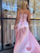 Fancy Pink Corset A-Line Satin Prom Dress with Beaded Bodice,OLP1757