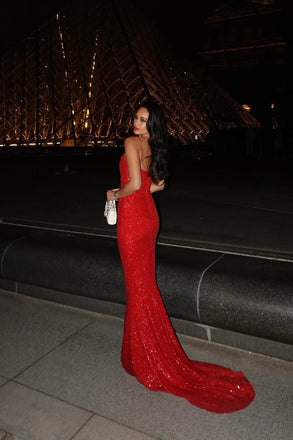 Sexy Red Sweetheart Mermaid Long Prom Dress Ideas, Evening Party Dresses, OLP1350