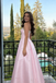 Classy Pink Satin Ballgown Prom Dress Crystal Embellishments Hidden Pockets,OLP2006