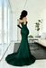 Elegant Green Spaghetti Strap Mermaid Long Prom Dress Ideas, Evening Party Dresses, OLP1602