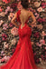 Unique Red Mermaid Lace Long Prom Dress Ideas, Evening Party Dresses, OLP1532