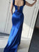 Floral Navy Blue Off-Shoulder Mermaid Long Prom Dress Ideas, Evening Party Dresses, OLP1581