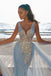 Sparkly Blue V-Neck Mermaid Long Prom Dress Ideas, Evening Party Dresses, OLP1614