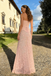 Beautiful Strapless Blush Pink Prom Dress Peplum Waist Leaf Embroidery Formal Maxi Gown,OLP2059