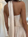 Elegant White V-Neck A-Line Long Prom Dress Ideas, Evening Party Dresses, OLP1388