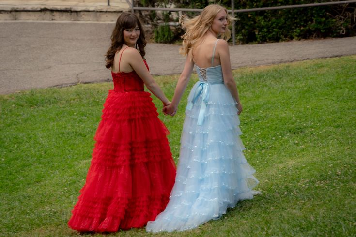 Unique Light Blue Tiered Tulle Ball Gown with Sparkly Beaded Ruffle Detailing,OLP1888