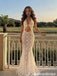 Fancy White Lace Mermaid Prom Dress Sexy Waist Cut-Out Halter Neck Gown,OLP2069