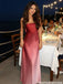 Dark Red Satin Prom Dress Strapless Floor Length Simple Sleek Party Gown,OLP2077