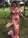 Elegant Pink Spaghetti Strap Mermaid Long Prom Dress Ideas, Evening Party Dresses, OLP1439