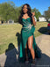 Elegant Green Sweetheart Mermaid Side Slit Long Prom Dress Ideas, Evening Party Dresses, OLP1463