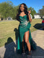 Elegant Green Sweetheart Mermaid Side Slit Long Prom Dress Ideas, Evening Party Dresses, OLP1463