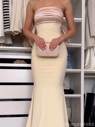 Elegant Champagne Sweetheart Mermaid Long Prom Dress Ideas, Evening Party Dresses, OLP1492
