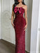 Sparkly Red Sweetheart Mermaid Long Prom Dress Ideas, Evening Party Dresses, OLP1541