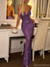 Sparkly Purple Spaghetti Strap Mermaid Long Prom Dress Ideas, Evening Party Dresses, OLP1669