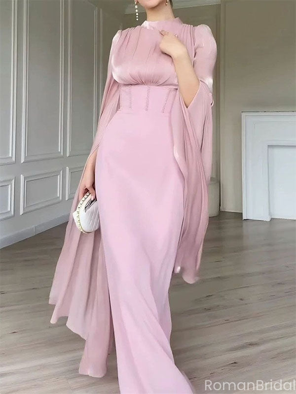 Elegant Pink Halter Mermaid Long Prom Dress Ideas, Evening Party Dresses, OLP1484