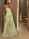 Cute Sweetheart Sleeveless Mermaid Satin Evening Prom Dresses Online, OLP985