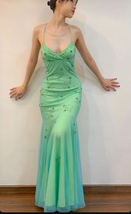 Elegant Spaghetti Strap Sleeveless Mermaid Jersey Evening Prom Dresses Online, OLP1128