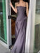 Unique Spaghetti Strap Sleeveless Mermaid Satin Long Evening Prom Dresses Online, OLP734